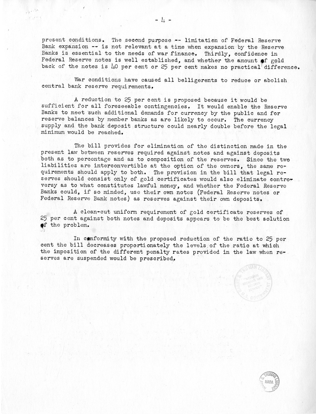 Memorandum from Harold D. Smith to M. C. Latta, S. 510, To Amend Sections 11(c) and 16 of the Federal Reserve Act, as Amended, and for Other Purposes, with Attachments