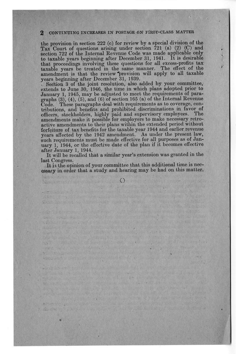 Memorandum from Harold D. Smith to M. C. Latta, H.J. Res. 184, To Continue the Temporary Increases in Postal Rates on First-Class Matter, and for Other Purposes, with Attachments