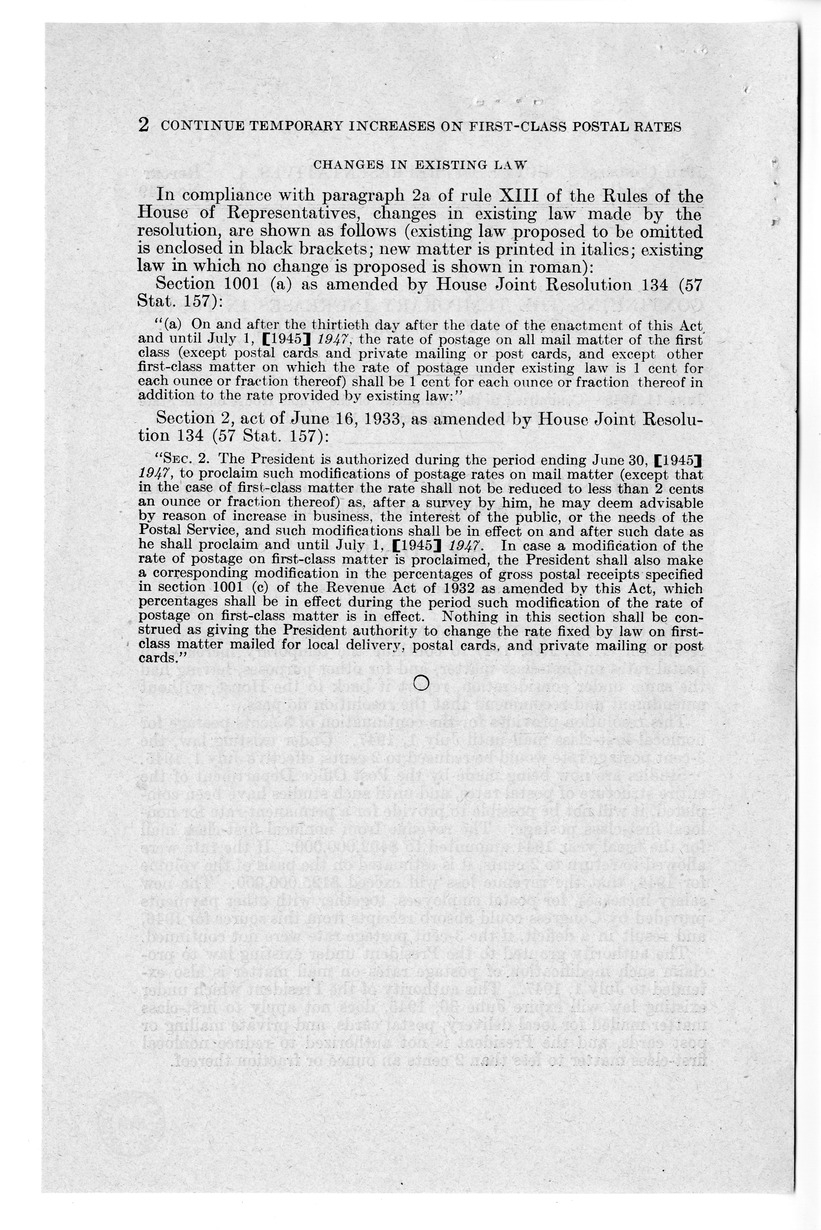 Memorandum from Harold D. Smith to M. C. Latta, H.J. Res. 184, To Continue the Temporary Increases in Postal Rates on First-Class Matter, and for Other Purposes, with Attachments