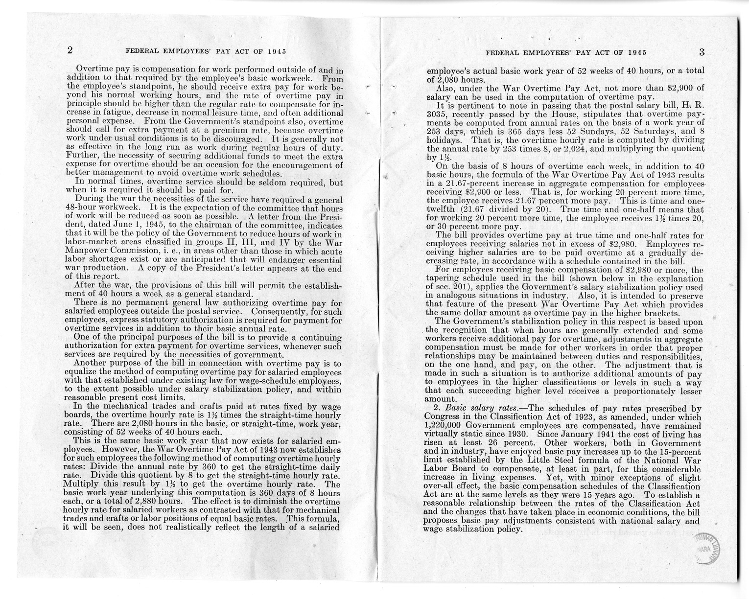 Memorandum from Harold D. Smith to M. C. Latta, S. 807, To Improve Salary and Wage Administration in the Federal Service, and Other Purposes, with Attachments