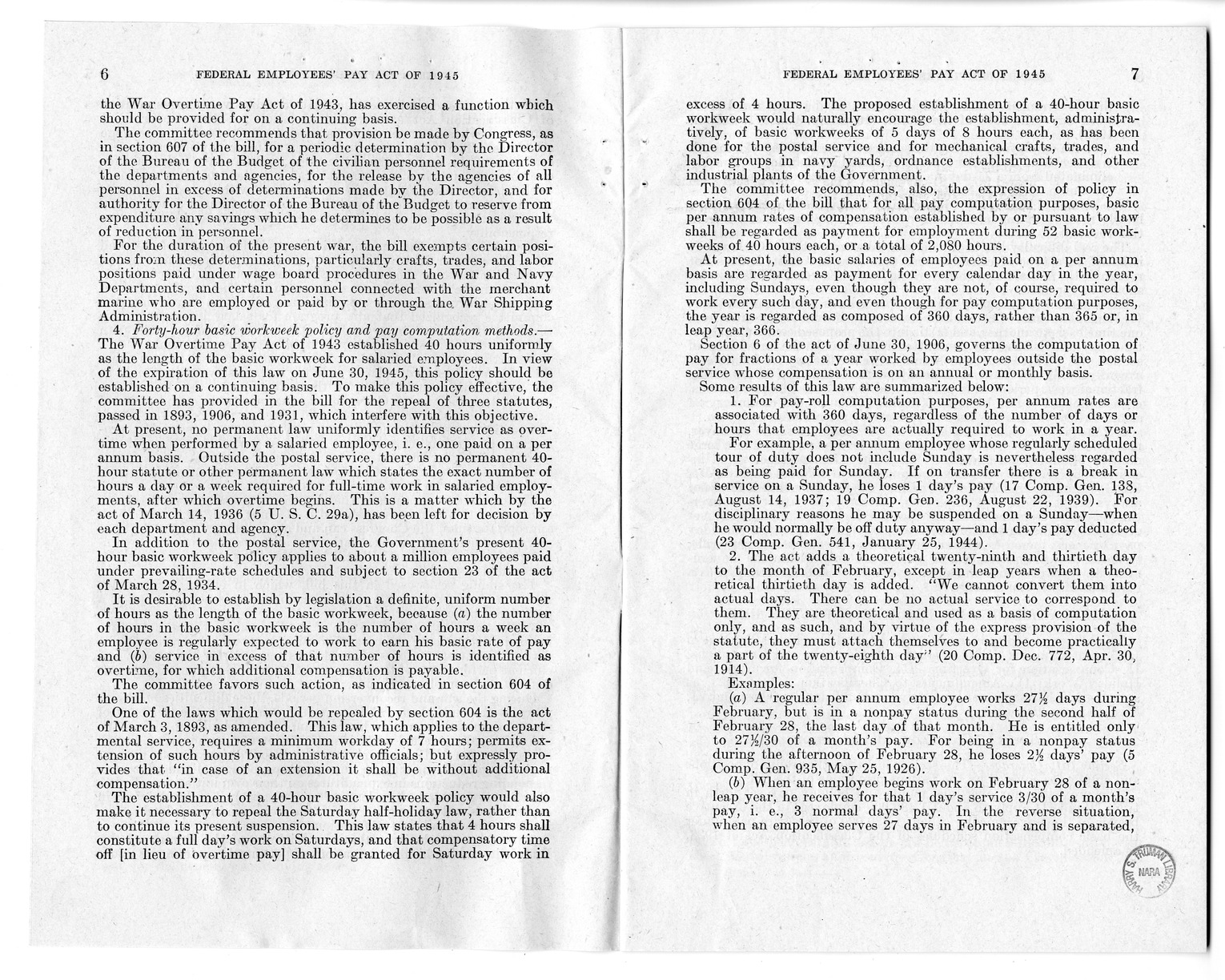 Memorandum from Harold D. Smith to M. C. Latta, S. 807, To Improve Salary and Wage Administration in the Federal Service, and Other Purposes, with Attachments