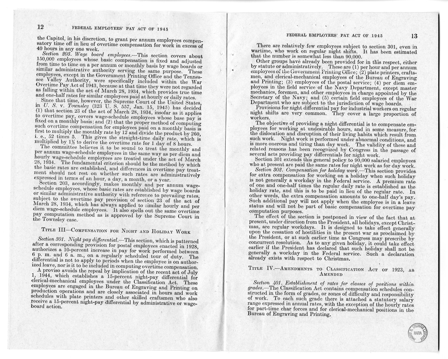 Memorandum from Harold D. Smith to M. C. Latta, S. 807, To Improve Salary and Wage Administration in the Federal Service, and Other Purposes, with Attachments