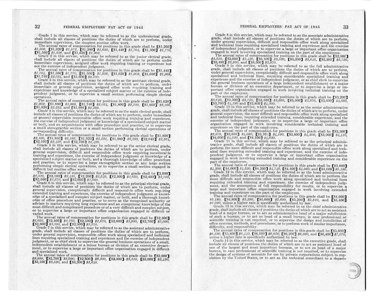 Memorandum from Harold D. Smith to M. C. Latta, S. 807, To Improve Salary and Wage Administration in the Federal Service, and Other Purposes, with Attachments