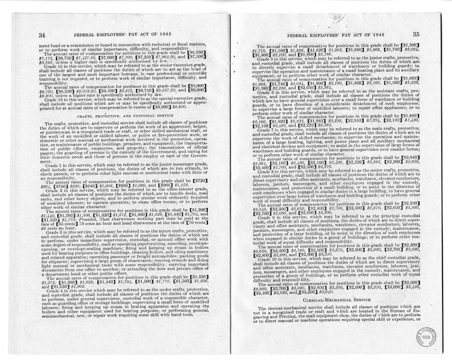 Memorandum from Harold D. Smith to M. C. Latta, S. 807, To Improve Salary and Wage Administration in the Federal Service, and Other Purposes, with Attachments