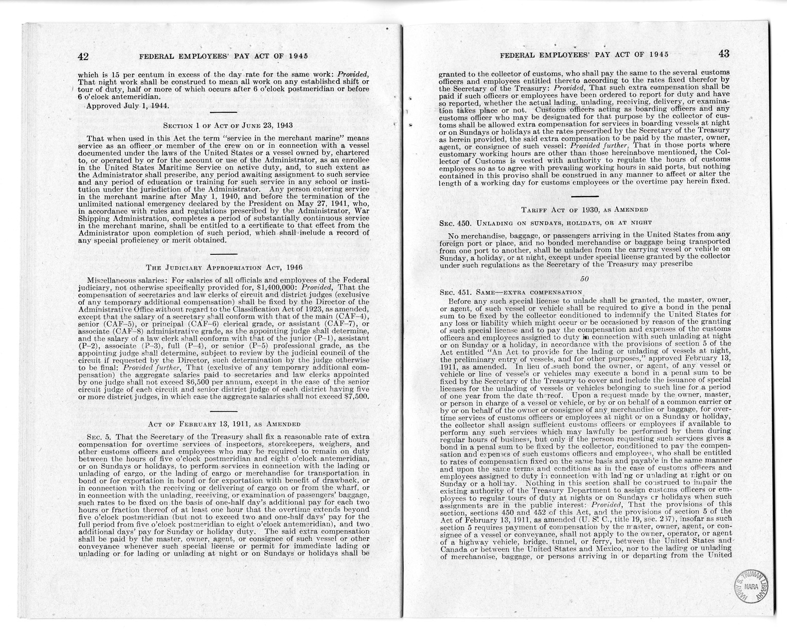 Memorandum from Harold D. Smith to M. C. Latta, S. 807, To Improve Salary and Wage Administration in the Federal Service, and Other Purposes, with Attachments