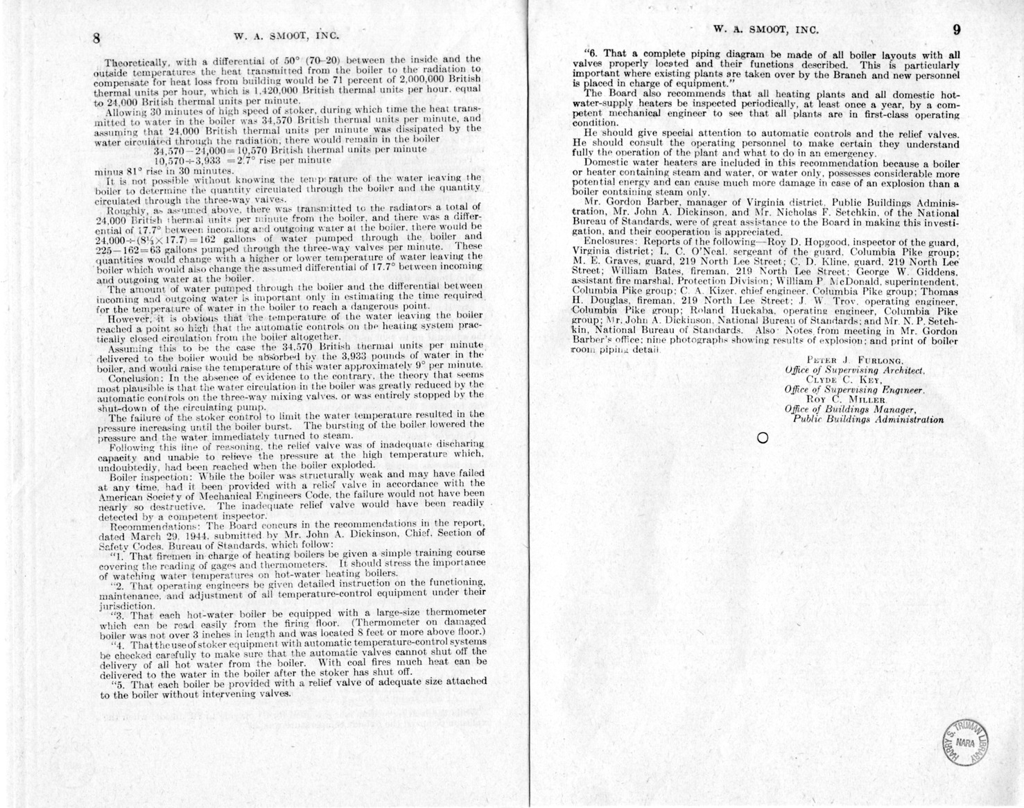 Memorandum from Frederick J. Bailey to M. C. Latta, H.R. 1058, For the Relief of W.A. Smoot, Incorporated, with Attachments