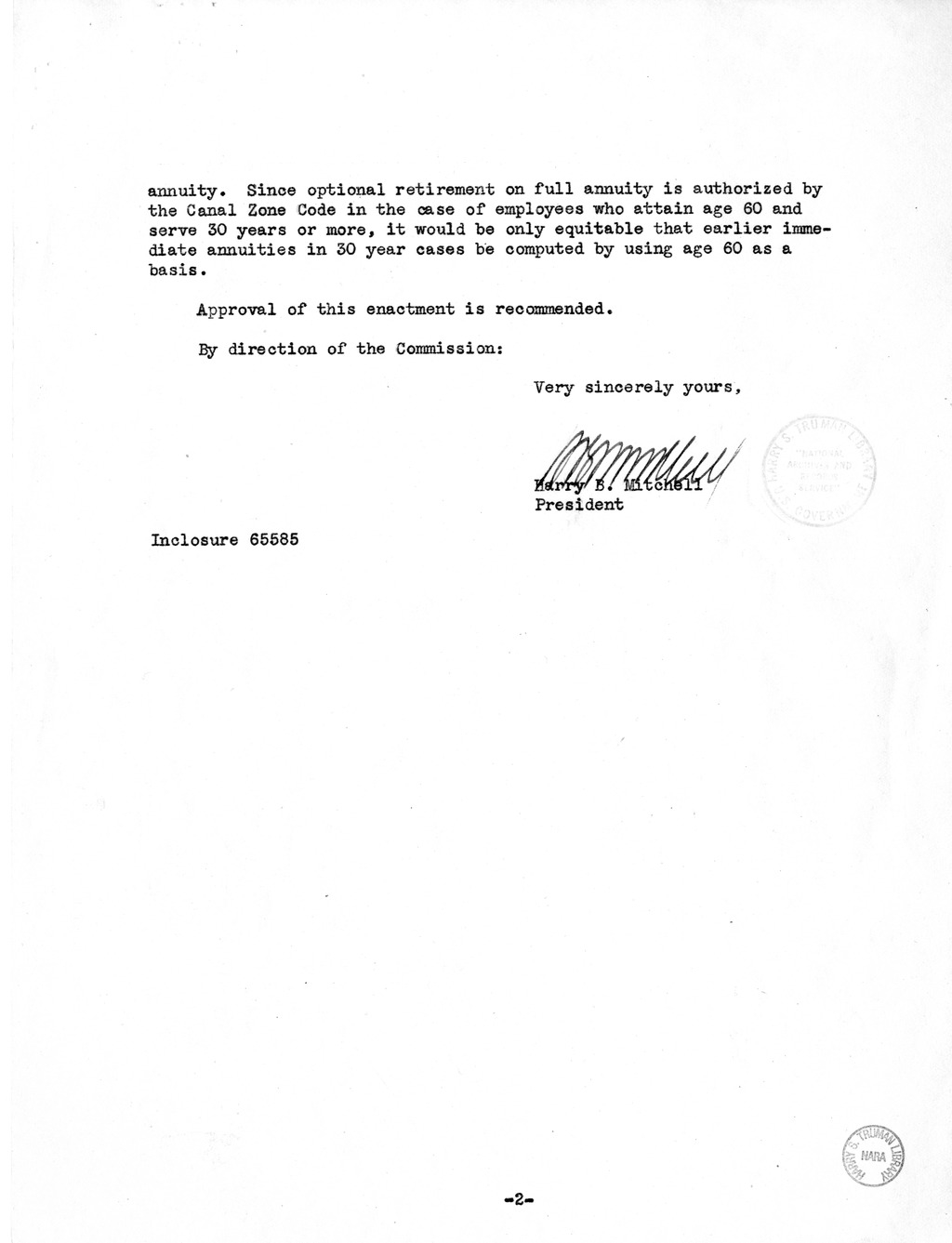 Memorandum from Harold D. Smith to M. C. Latta, H.R. 2125, To Amend the Canal Zone Code, with Attachments
