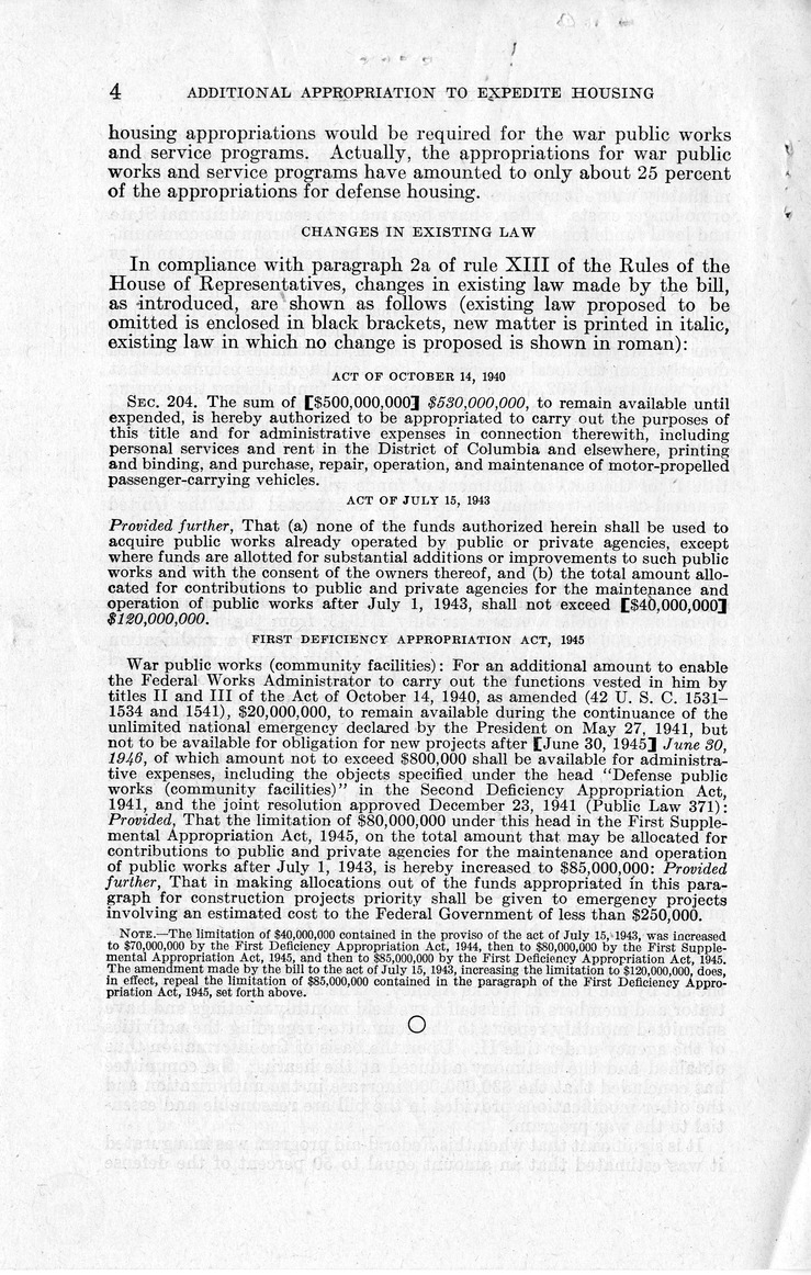 Memorandum from Harold D. Smith to M. C. Latta, H.R. 3278, To Amend an Act to Expedite the Provision of Housing in Connection with National Defense, with Attachments