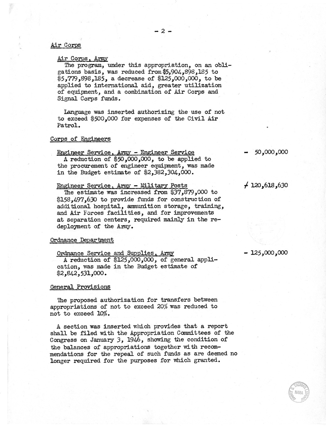 Memorandum from Harold D. Smith to M. C. Latta, H.R. 3550, Making Appropriations for the Military Establishment for the Fiscal Year Ending June 30, 1946, and for Other Purposes, with Attachments