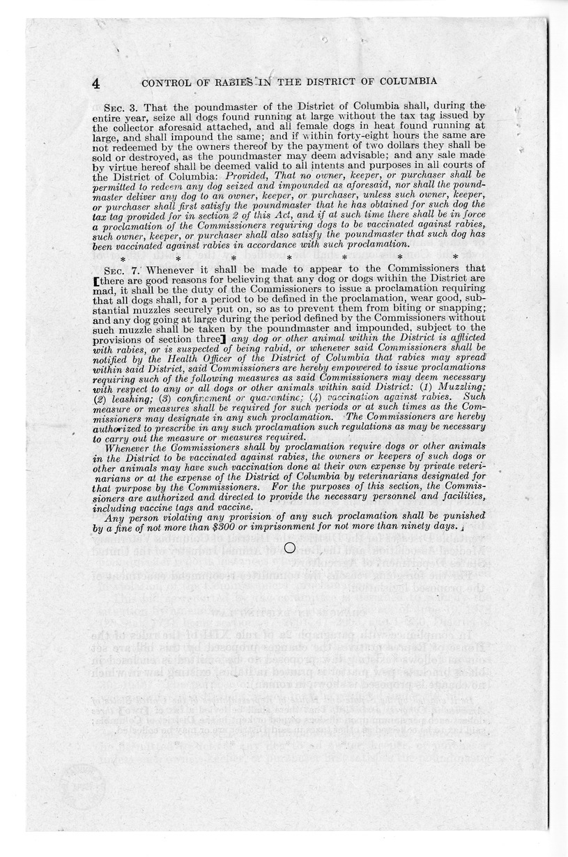 Memorandum from Frederick Bailey to M. C. Latta, H.R. 2995, To Amend An Act to Create a Revenue in the District of Columbia by Levying a Tax Upon all Dogs Therein, to Make Such Dogs Personal Property, and for Other Purposes, with Attachments
