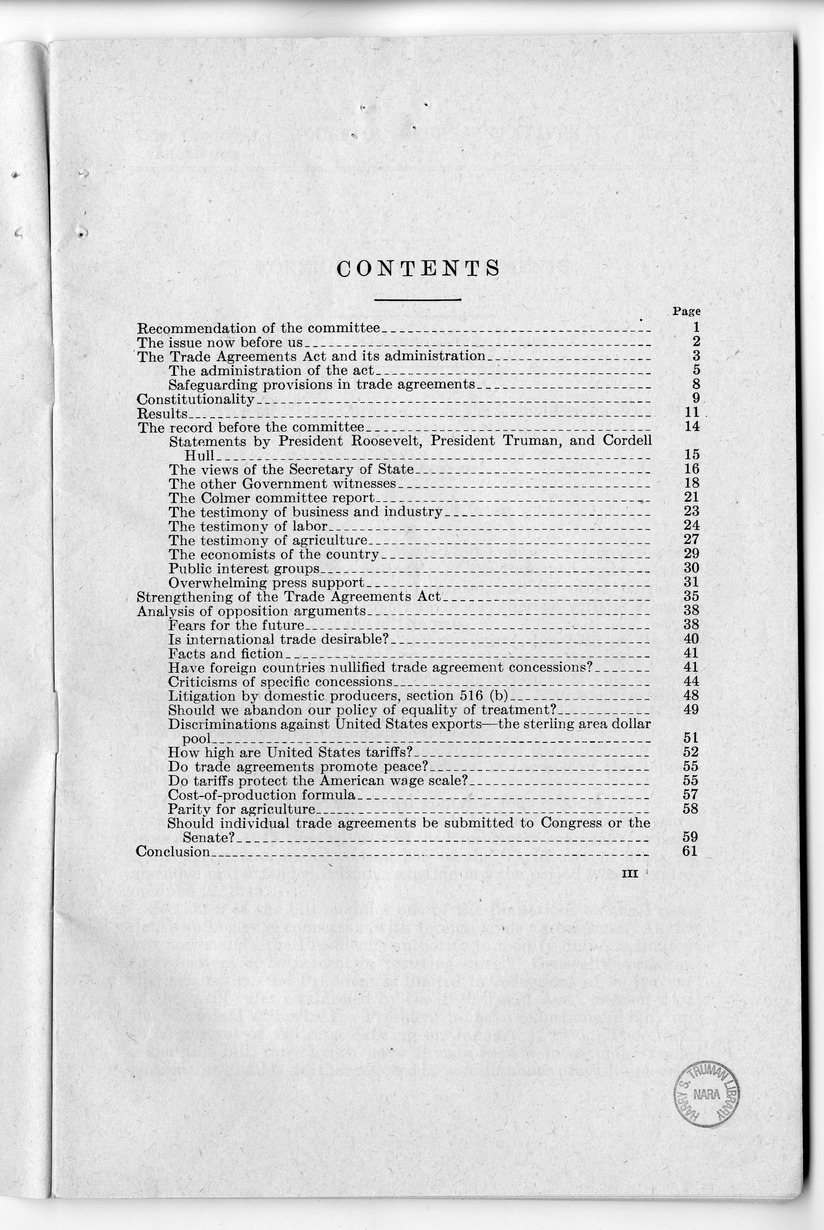 Memorandum from Harold D. Smith to M. C. Latta, H.R. 3240, to Extend the Authority of the President Under Section 350 of the Tariff Act of 1930, with Attachments