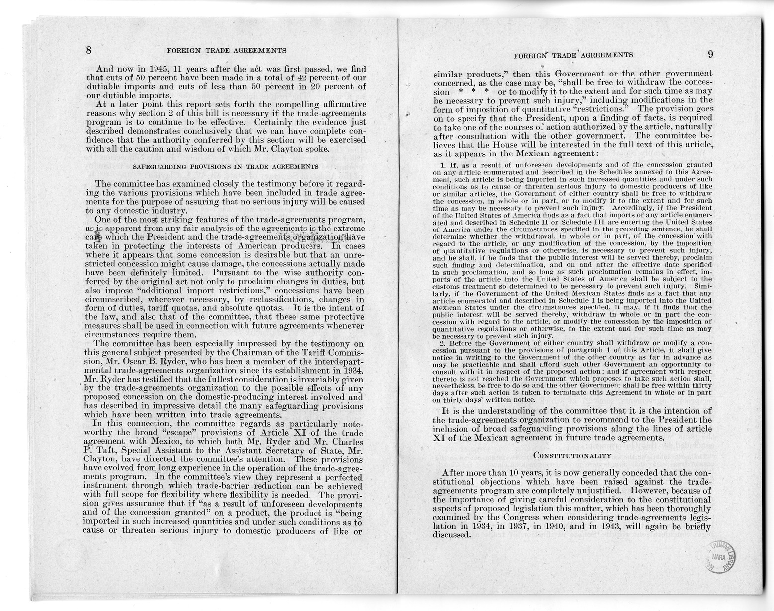 Memorandum from Harold D. Smith to M. C. Latta, H.R. 3240, to Extend the Authority of the President Under Section 350 of the Tariff Act of 1930, with Attachments