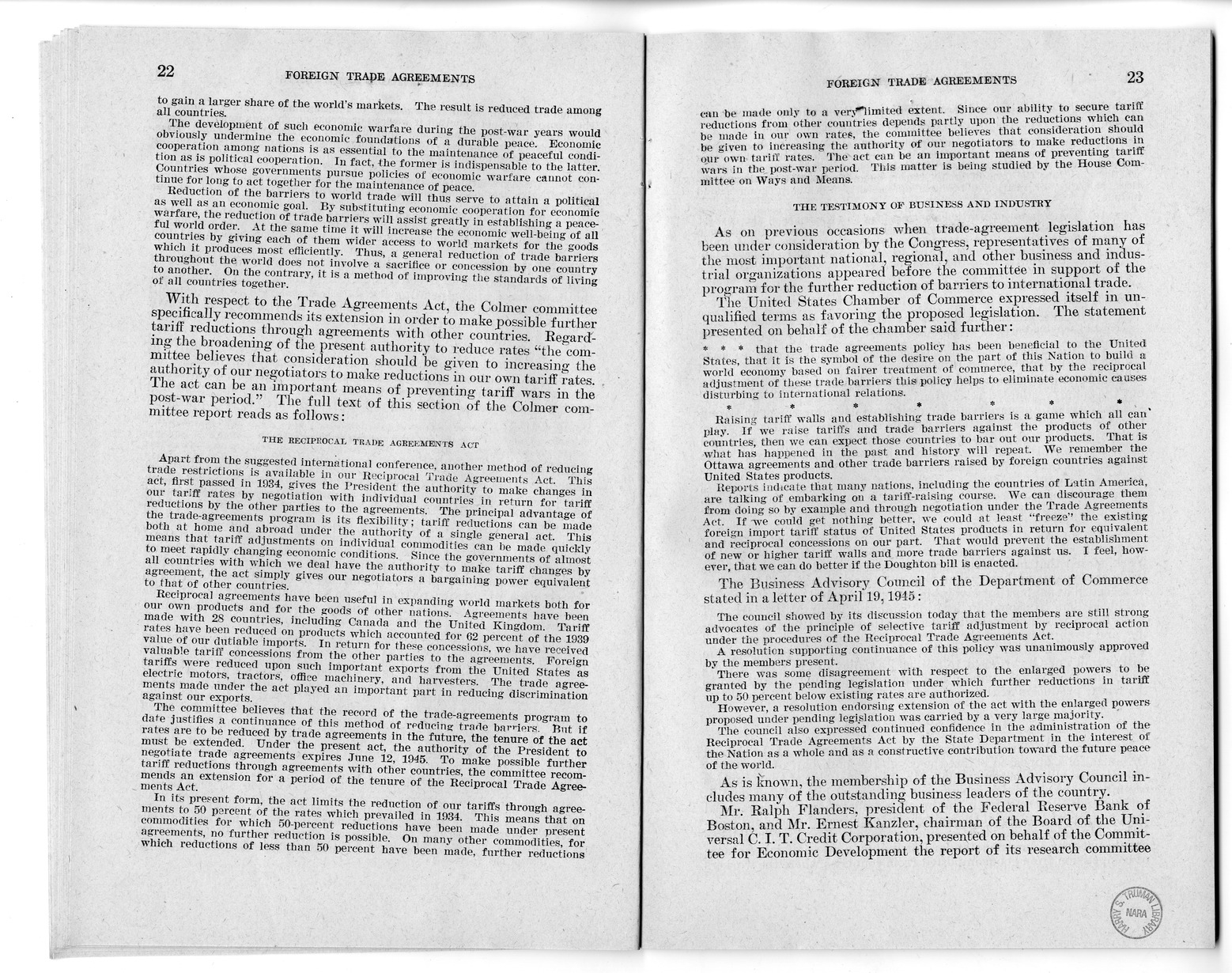 Memorandum from Harold D. Smith to M. C. Latta, H.R. 3240, to Extend the Authority of the President Under Section 350 of the Tariff Act of 1930, with Attachments