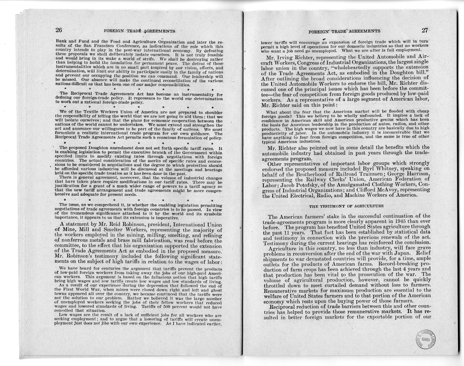 Memorandum from Harold D. Smith to M. C. Latta, H.R. 3240, to Extend the Authority of the President Under Section 350 of the Tariff Act of 1930, with Attachments