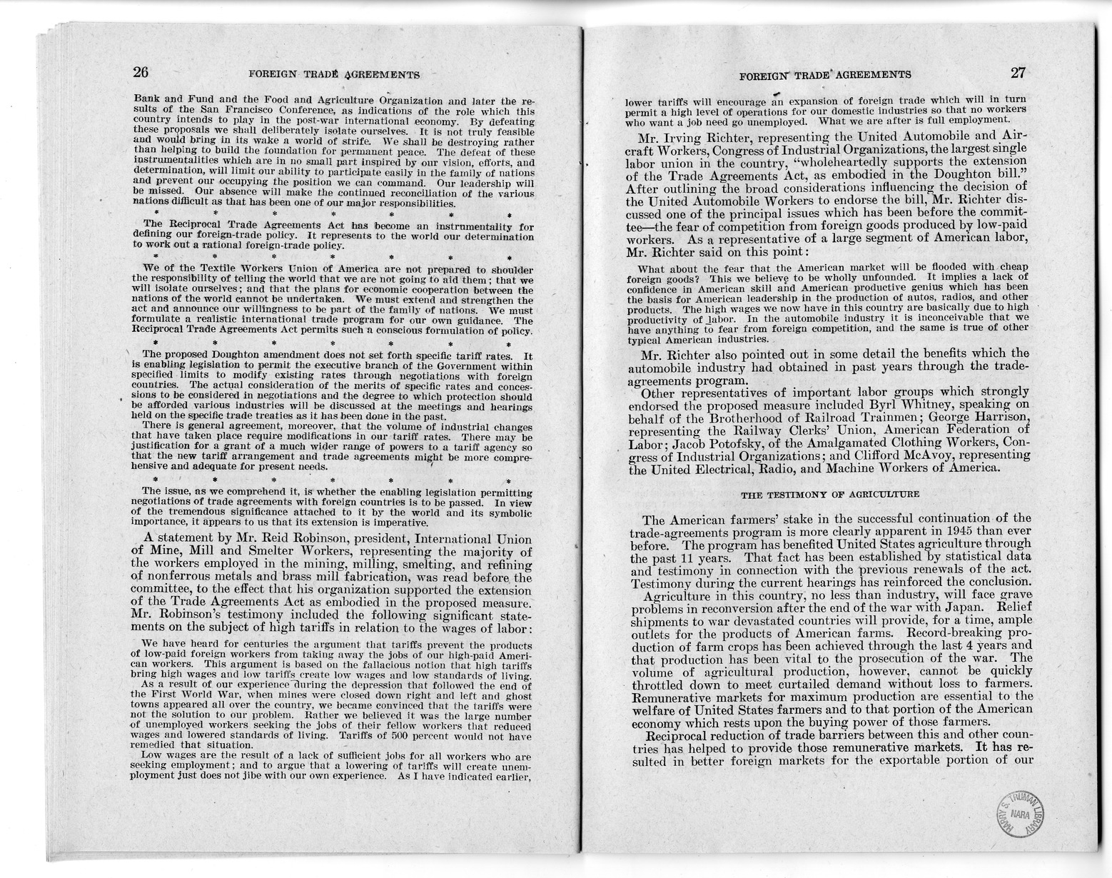 Memorandum from Harold D. Smith to M. C. Latta, H.R. 3240, to Extend the Authority of the President Under Section 350 of the Tariff Act of 1930, with Attachments