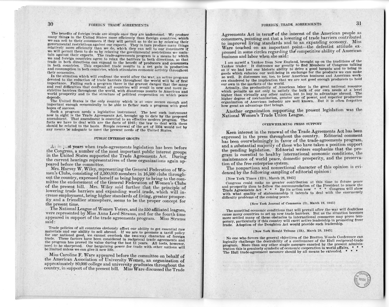 Memorandum from Harold D. Smith to M. C. Latta, H.R. 3240, to Extend the Authority of the President Under Section 350 of the Tariff Act of 1930, with Attachments