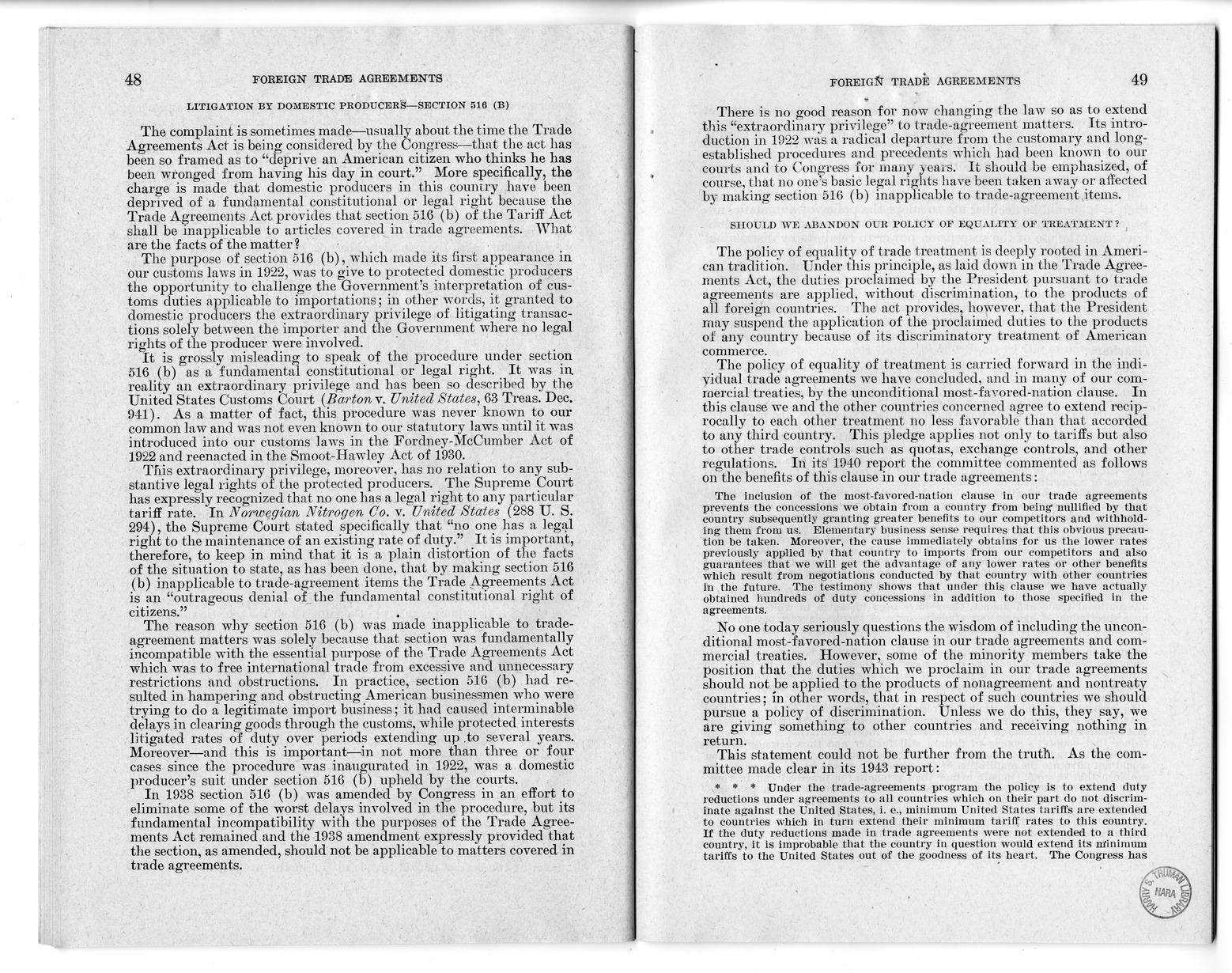 Memorandum from Harold D. Smith to M. C. Latta, H.R. 3240, to Extend the Authority of the President Under Section 350 of the Tariff Act of 1930, with Attachments