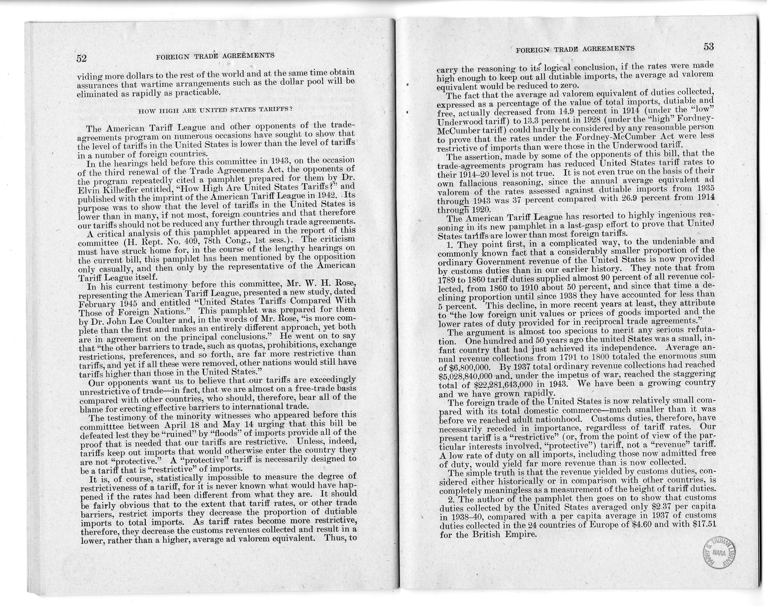 Memorandum from Harold D. Smith to M. C. Latta, H.R. 3240, to Extend the Authority of the President Under Section 350 of the Tariff Act of 1930, with Attachments