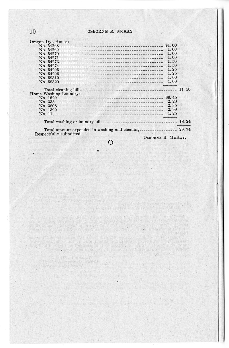 Memorandum from Frederick Bailey to M. C. Latta, H.R. 2336, For the Relief of Osborne E. McKay, with Attachments