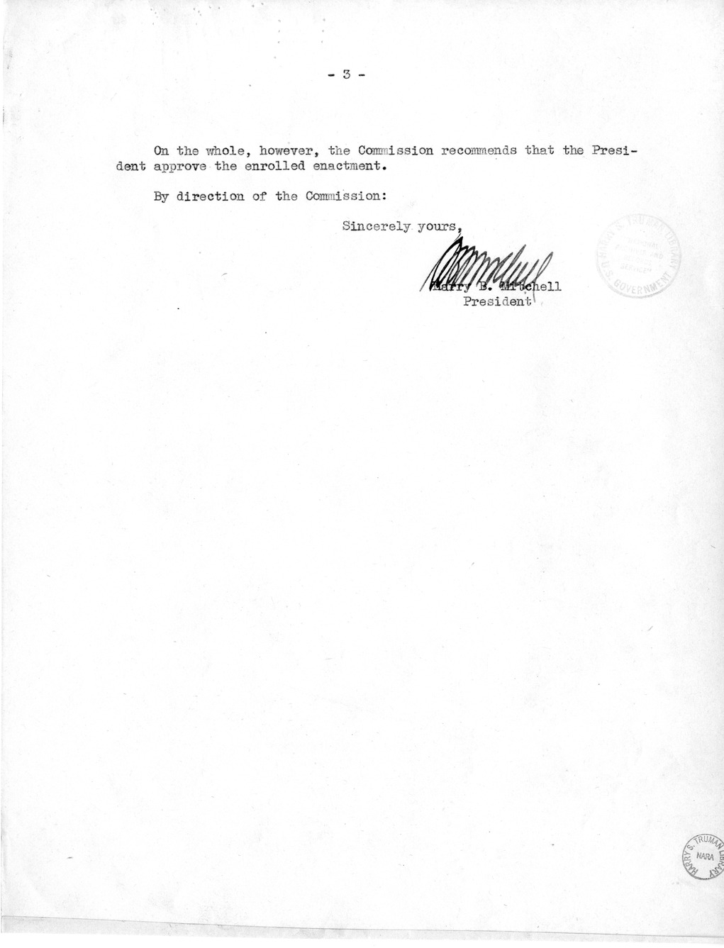 Memorandum from Harold D. Smith to M. C. Latta, H.R. 3035, Postal Service Pay Bill, with Attachments