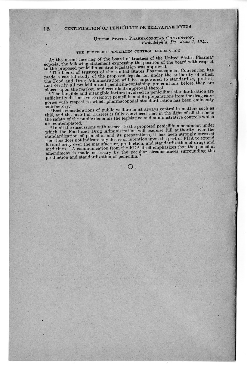 Memorandum from Harold D. Smith to M. C. Latta, H.R. 3266, To Amend the Federal Food, Drug, and Cosmetic Act of June 25, 1938, as Amended, by Providing for the Certification of Batches of Drugs Composed Wholly or Partly of any Kind of Penicillin or any De