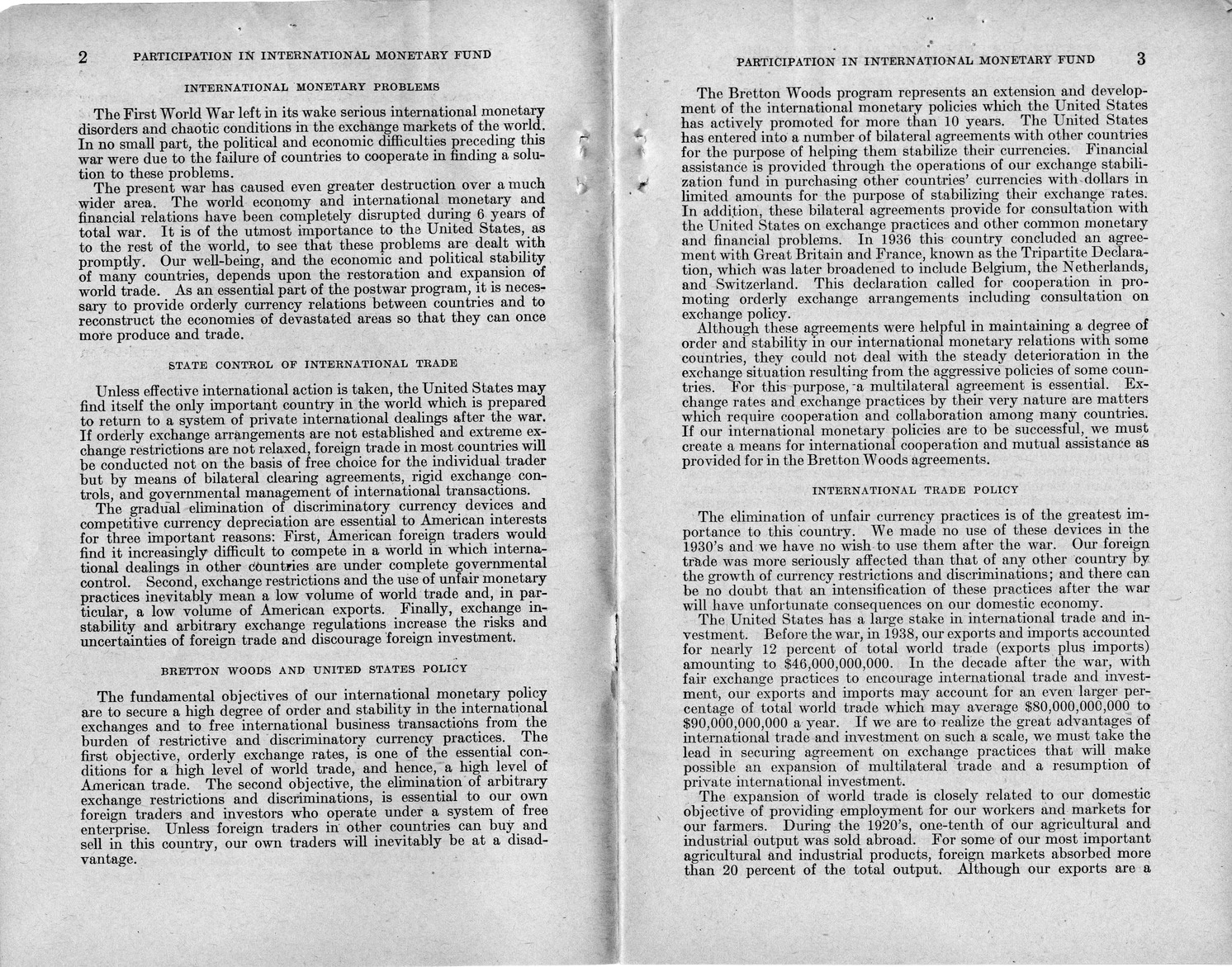 Memorandum from Harold D. Smith to M. C. Latta, H.R. 3314, to Provide for the Participation of the United States in the International Monetary Fund and the International Bank for Reconstruction and Development, with Attachments