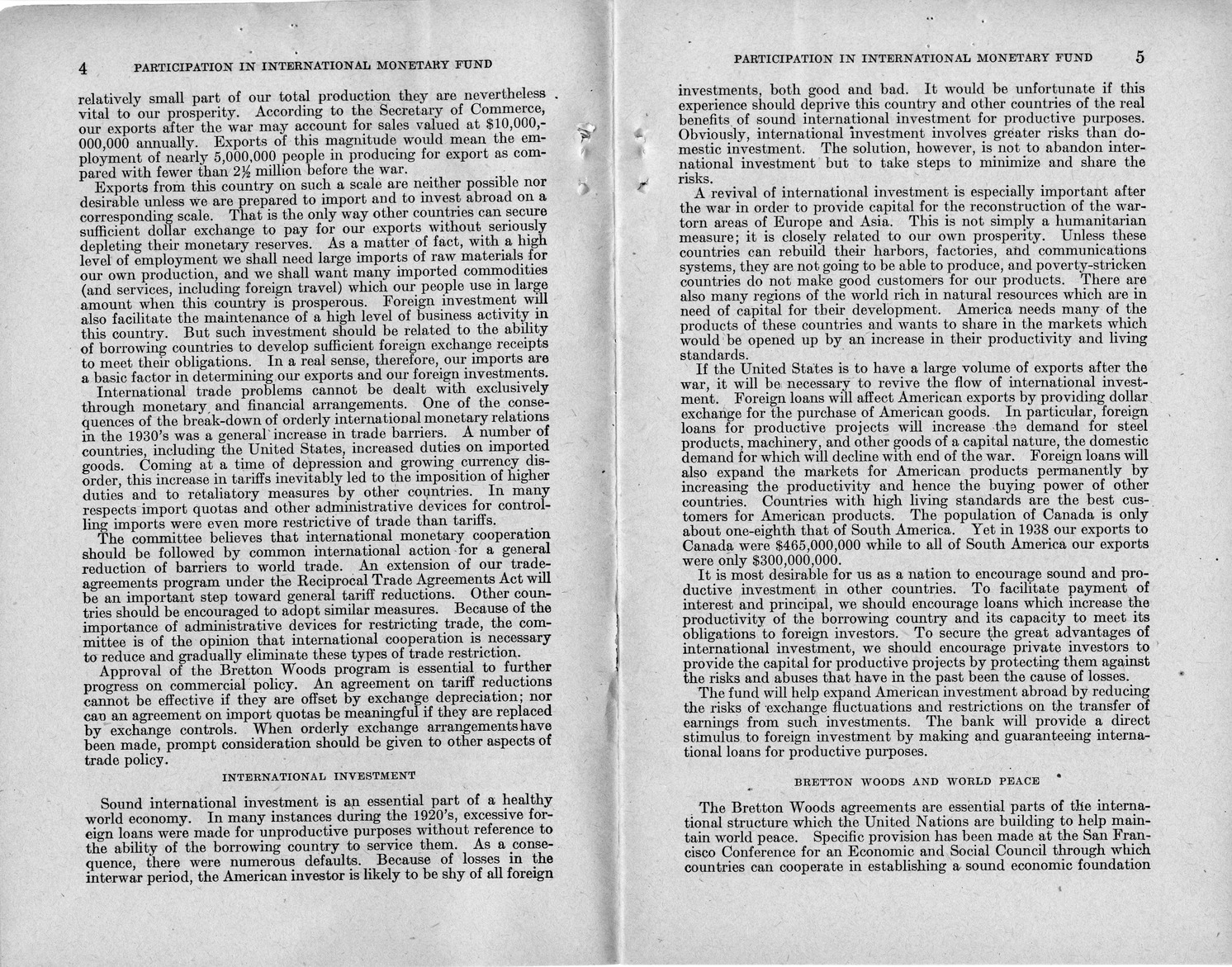 Memorandum from Harold D. Smith to M. C. Latta, H.R. 3314, to Provide for the Participation of the United States in the International Monetary Fund and the International Bank for Reconstruction and Development, with Attachments