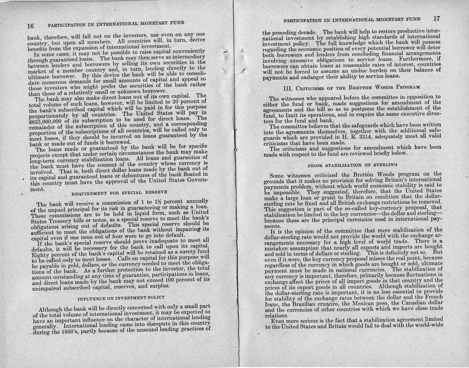 Memorandum from Harold D. Smith to M. C. Latta, H.R. 3314, to Provide for the Participation of the United States in the International Monetary Fund and the International Bank for Reconstruction and Development, with Attachments