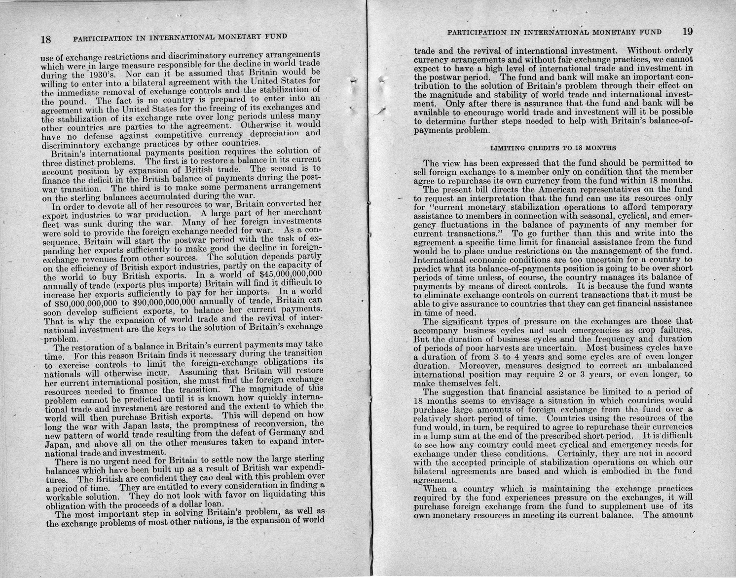 Memorandum from Harold D. Smith to M. C. Latta, H.R. 3314, to Provide for the Participation of the United States in the International Monetary Fund and the International Bank for Reconstruction and Development, with Attachments