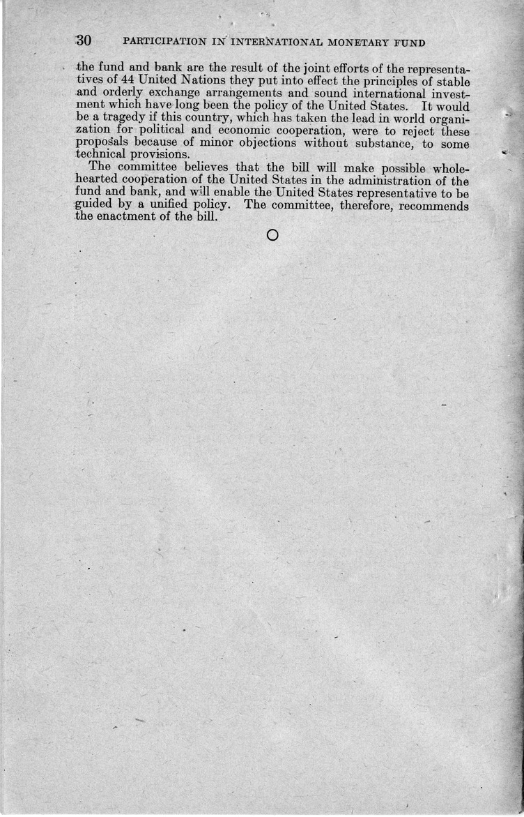 Memorandum from Harold D. Smith to M. C. Latta, H.R. 3314, to Provide for the Participation of the United States in the International Monetary Fund and the International Bank for Reconstruction and Development, with Attachments