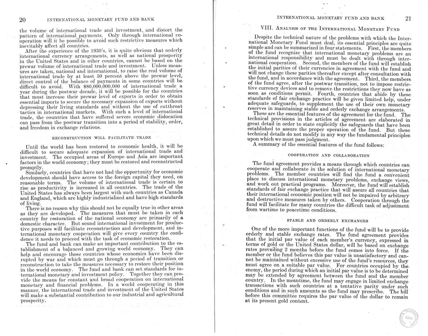 Memorandum from Harold D. Smith to M. C. Latta, H.R. 3314, to Provide for the Participation of the United States in the International Monetary Fund and the International Bank for Reconstruction and Development, with Attachments