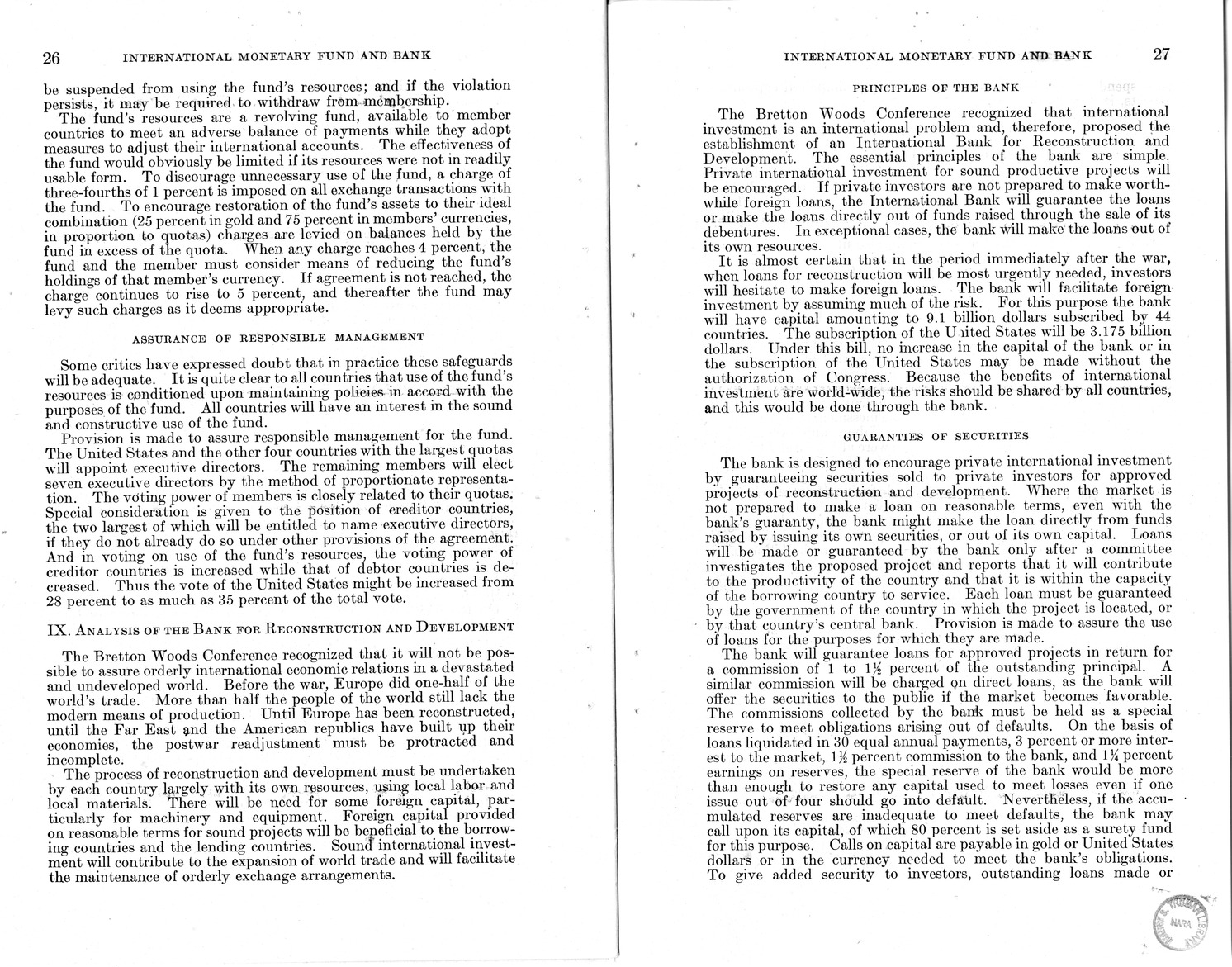 Memorandum from Harold D. Smith to M. C. Latta, H.R. 3314, to Provide for the Participation of the United States in the International Monetary Fund and the International Bank for Reconstruction and Development, with Attachments