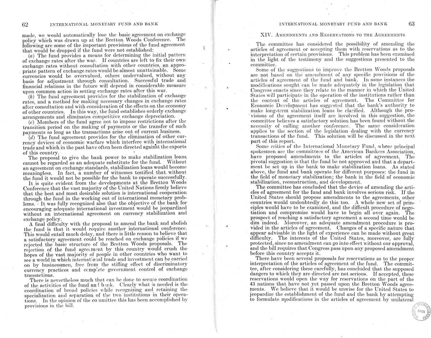 Memorandum from Harold D. Smith to M. C. Latta, H.R. 3314, to Provide for the Participation of the United States in the International Monetary Fund and the International Bank for Reconstruction and Development, with Attachments