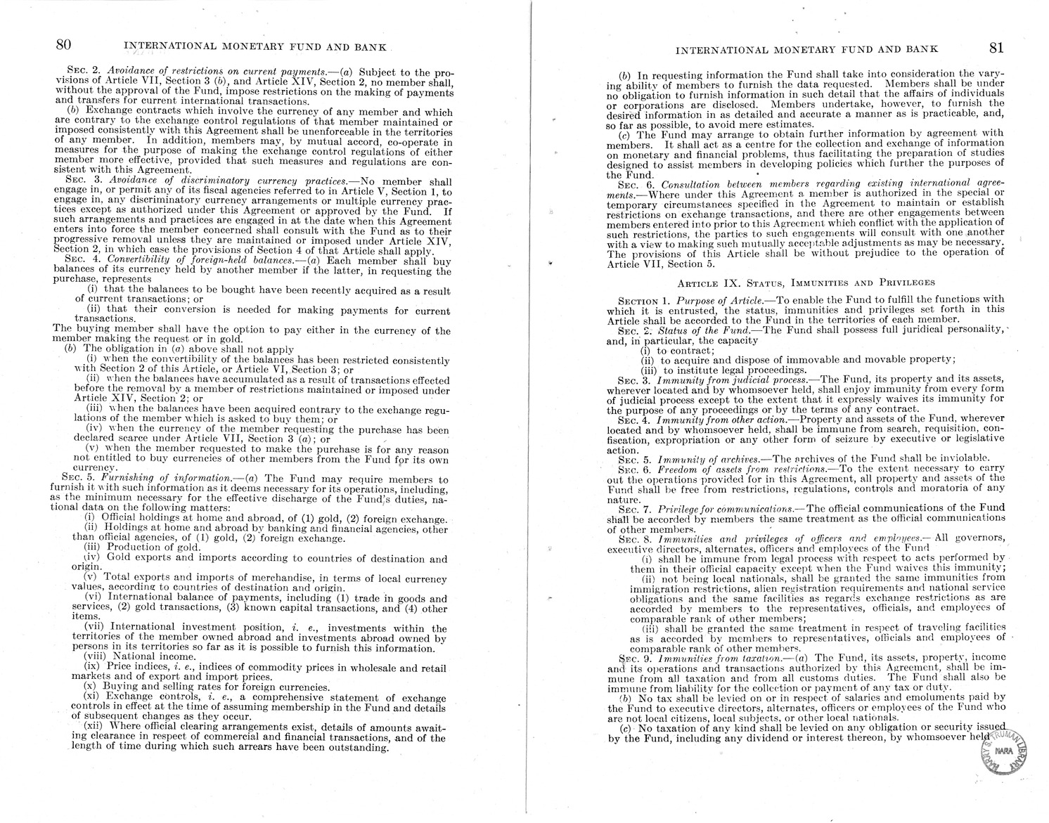 Memorandum from Harold D. Smith to M. C. Latta, H.R. 3314, to Provide for the Participation of the United States in the International Monetary Fund and the International Bank for Reconstruction and Development, with Attachments