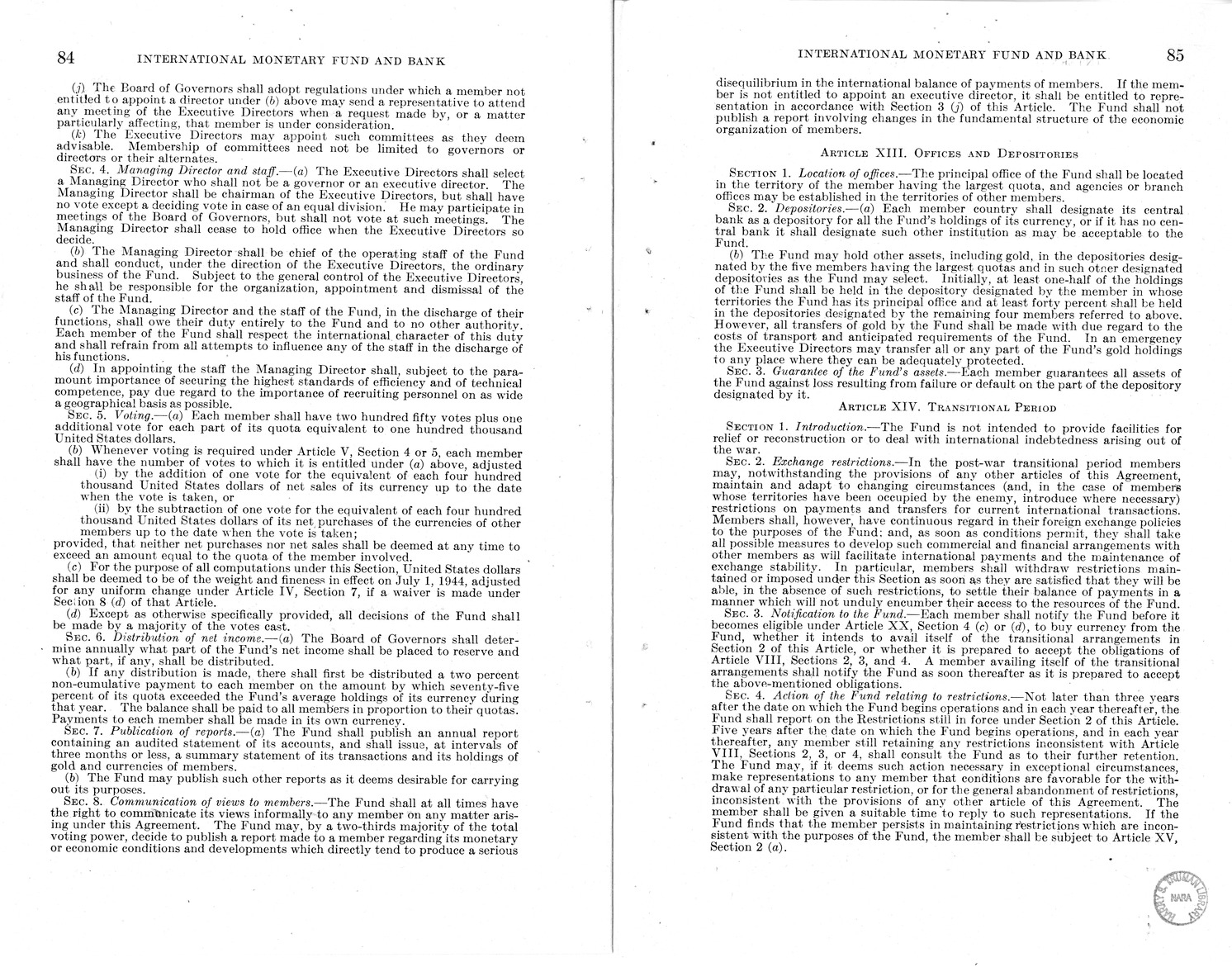 Memorandum from Harold D. Smith to M. C. Latta, H.R. 3314, to Provide for the Participation of the United States in the International Monetary Fund and the International Bank for Reconstruction and Development, with Attachments