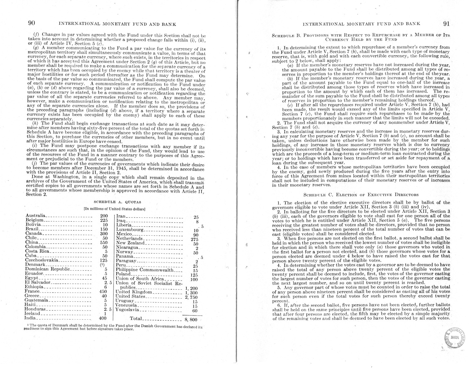 Memorandum from Harold D. Smith to M. C. Latta, H.R. 3314, to Provide for the Participation of the United States in the International Monetary Fund and the International Bank for Reconstruction and Development, with Attachments