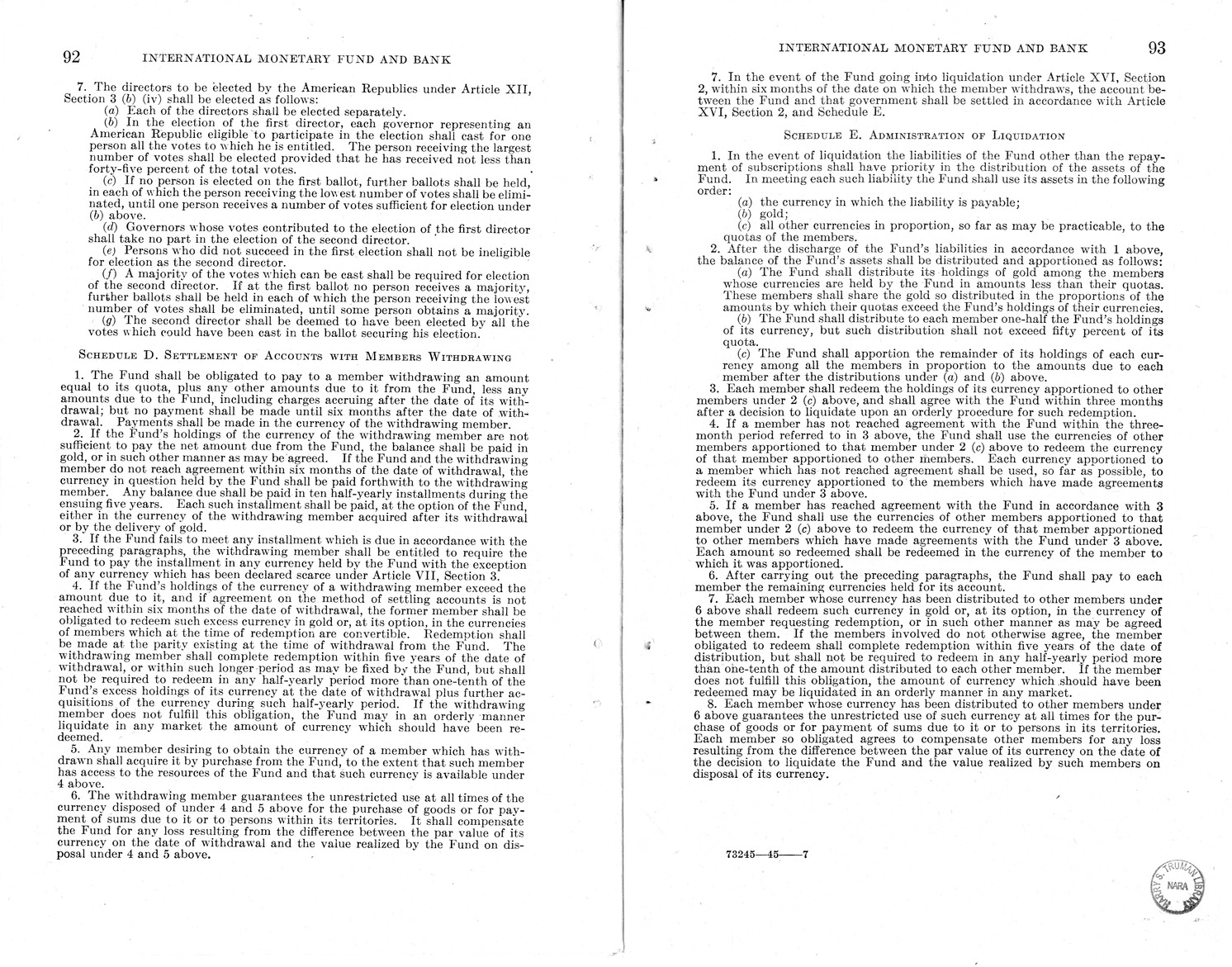 Memorandum from Harold D. Smith to M. C. Latta, H.R. 3314, to Provide for the Participation of the United States in the International Monetary Fund and the International Bank for Reconstruction and Development, with Attachments