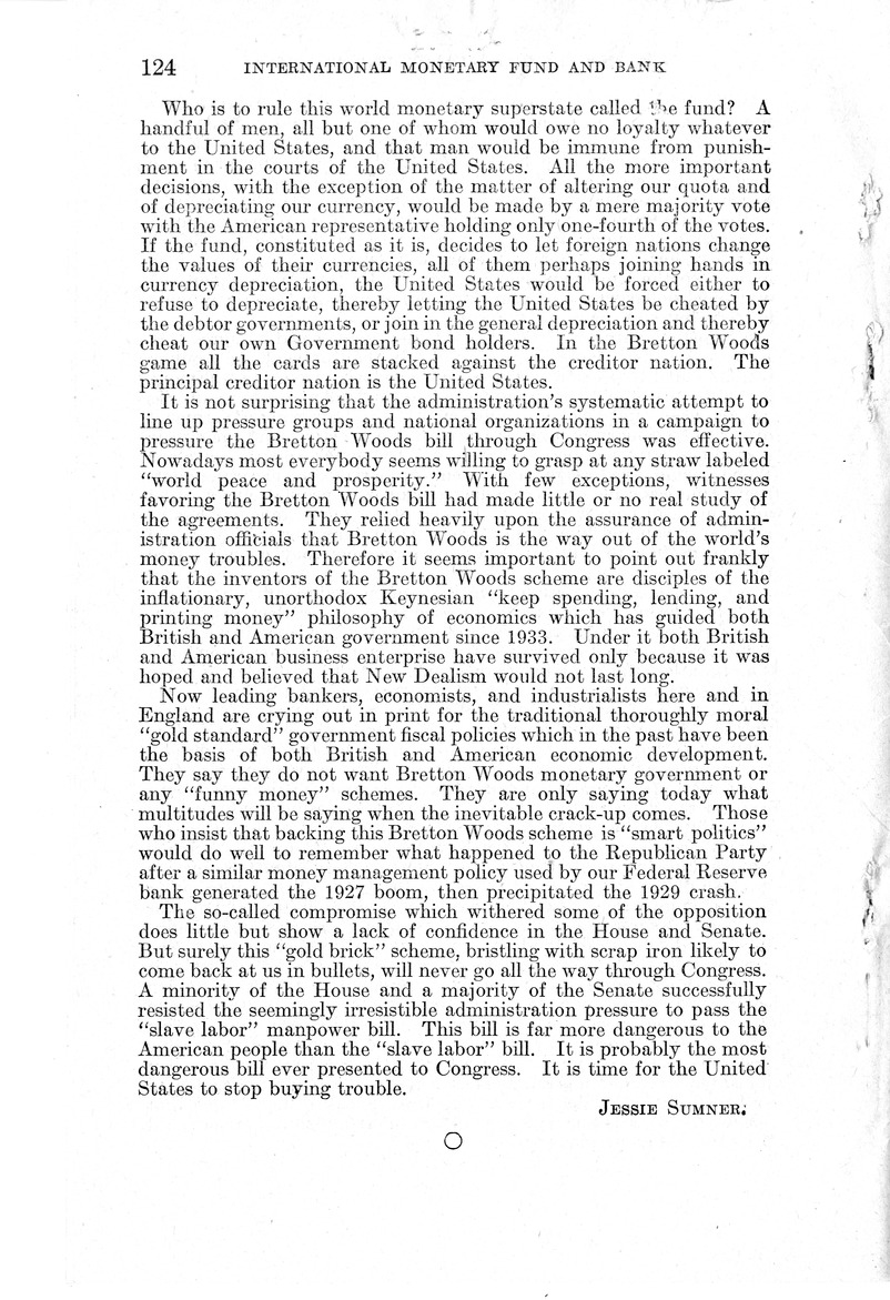 Memorandum from Harold D. Smith to M. C. Latta, H.R. 3314, to Provide for the Participation of the United States in the International Monetary Fund and the International Bank for Reconstruction and Development, with Attachments