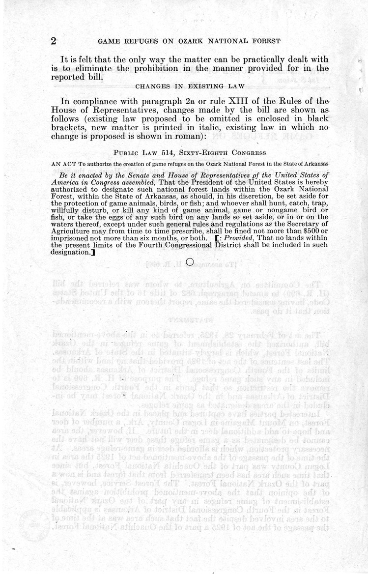 Memorandum from Frederick J. Bailey to M. C. Latta, H.R. 699, To Amend Paragraph 682 of Title 16 of the United States Code, with Attachments