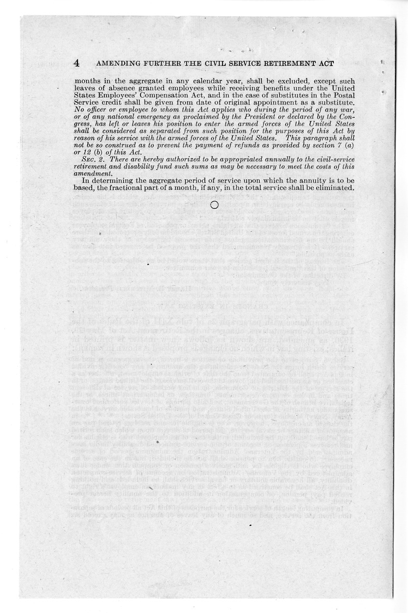 Memorandum from Frederick J. Bailey to M. C. Latta, H.R. 3256, To Amend the Civil Service Retirement Act Approved May 29, 1930, in Order to Protect the Retirement Rights of Persons Who Leave the Service to Enter the Armed Forces of the United States, with Attachments