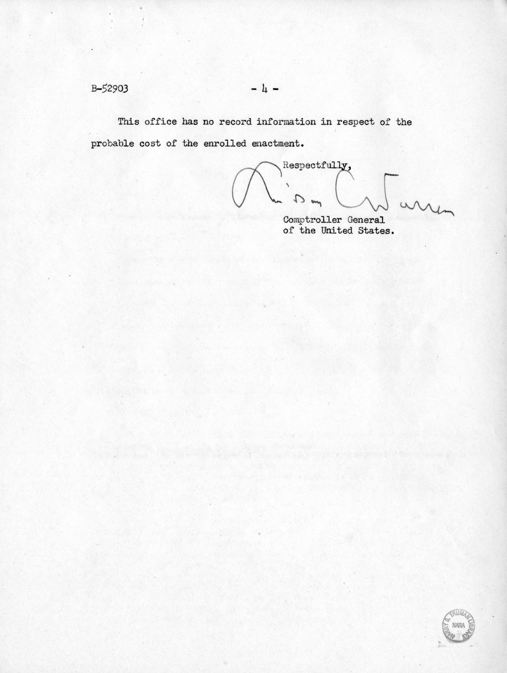 Memorandum from Harold D. Smith to M. C. Latta, S. 1036, To Provide for the Adjustment of Compensation of Certain Members or Former Members of the Armed Forces of the United States Who, Before the Expiration of Their Terminal Leave, Have Performed, or Shall Hereafter Perform, Civilian Services for the United States, with Attachments