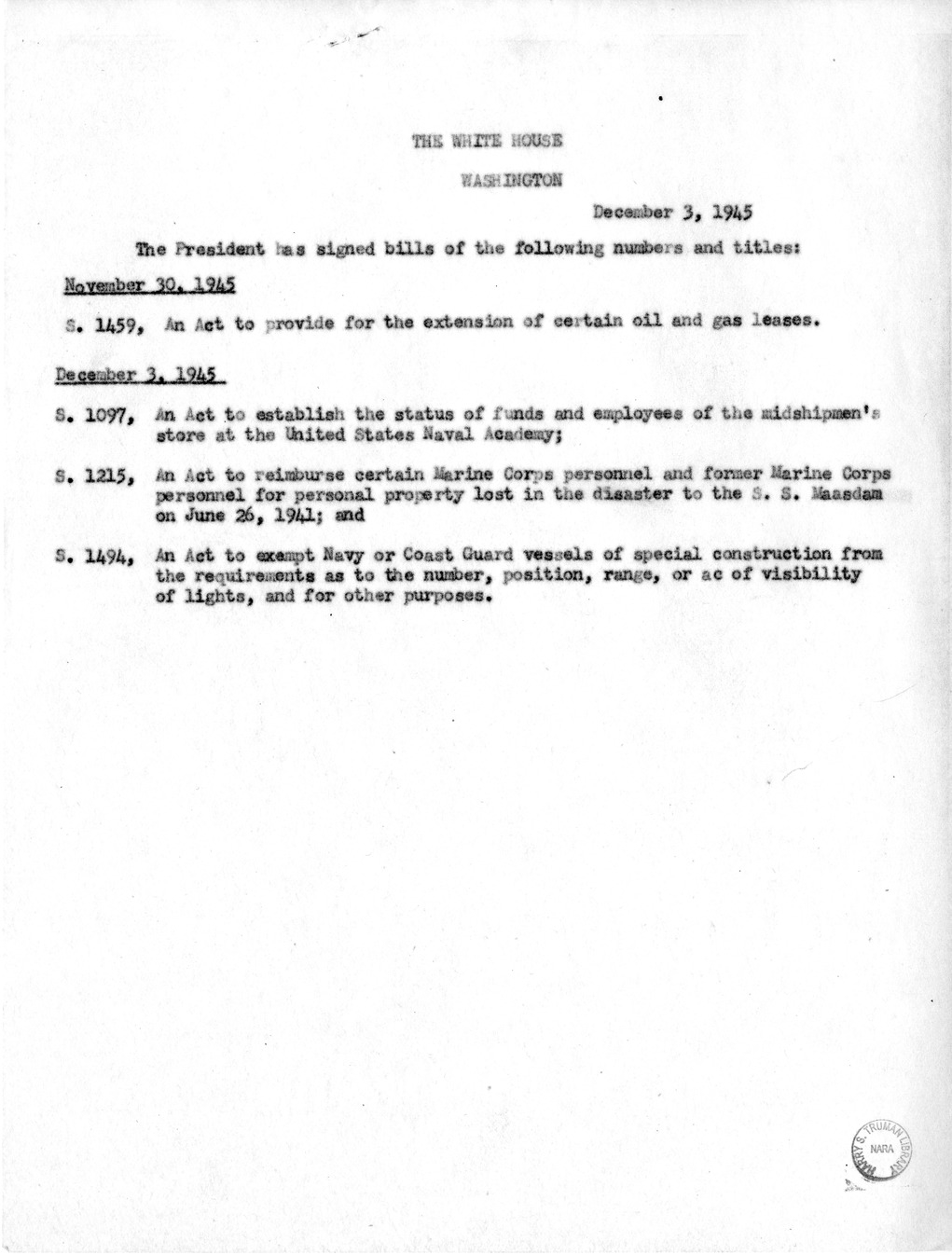 Memorandum for the File