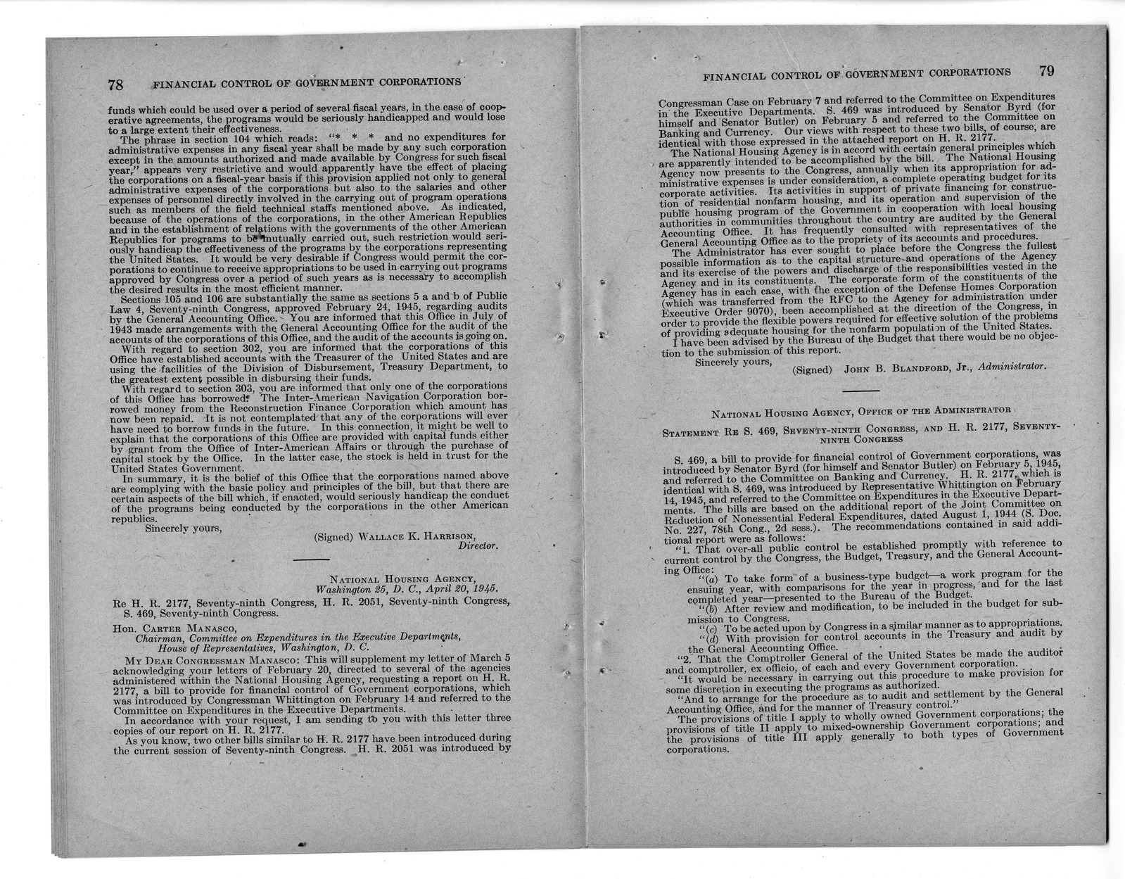 Memorandum from Paul H. Appleby to M. C. Latta, H.R. 3660, To Provide for Financial Control of Government Corporations, with Attachments