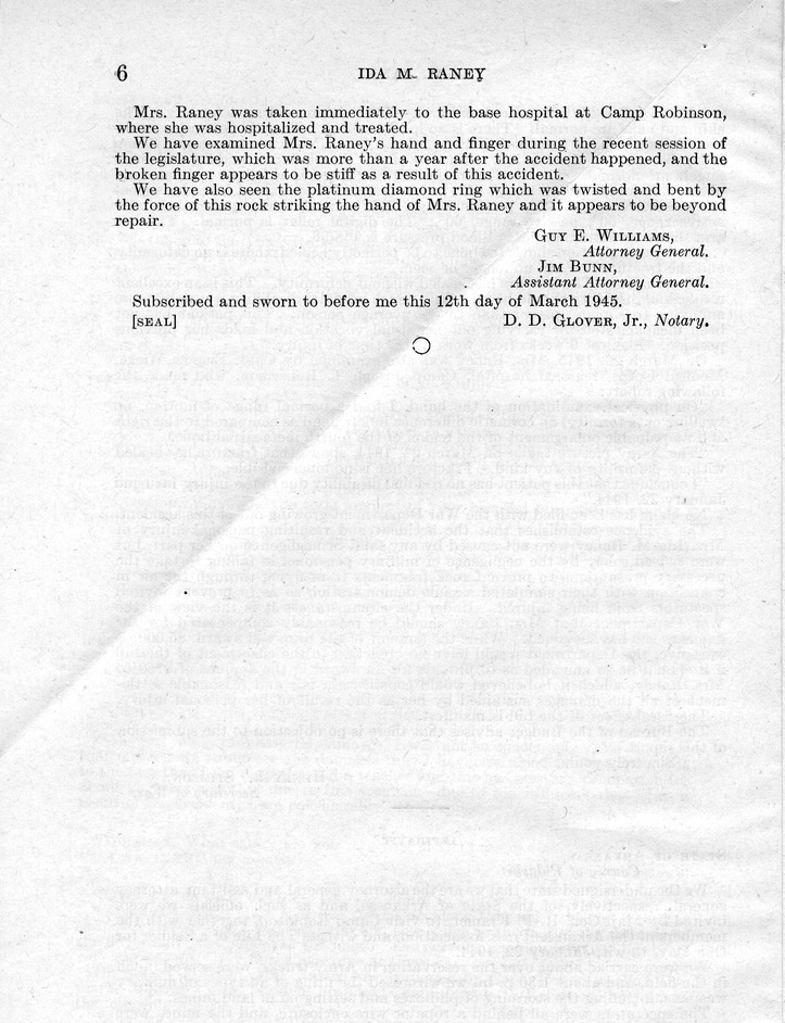 Memorandum from Frederick J. Bailey to M. C. Latta, S. 684, For the Relief of Ida M. Raney, with Attachments