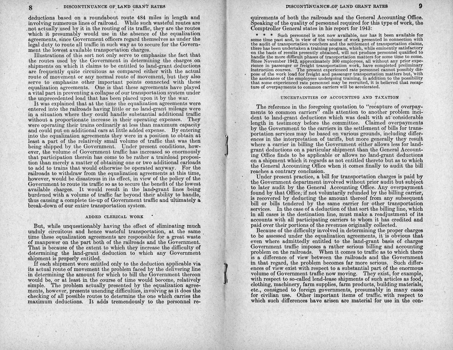 Memorandum from Harold D. Smith to M. C. Latta, H.R. 694, To Amend Section 321, Title III, Part II, Transportation Act of 1940, with Respect to the Movement of Government Traffic, with Attachments