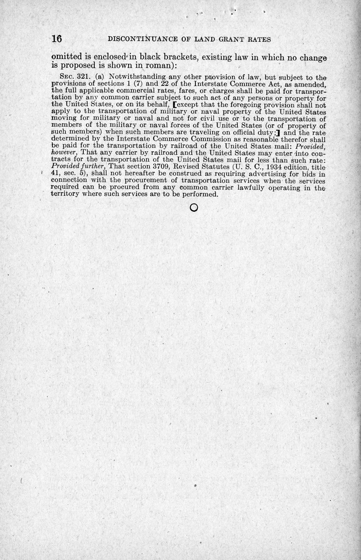 Memorandum from Harold D. Smith to M. C. Latta, H.R. 694, To Amend Section 321, Title III, Part II, Transportation Act of 1940, with Respect to the Movement of Government Traffic, with Attachments