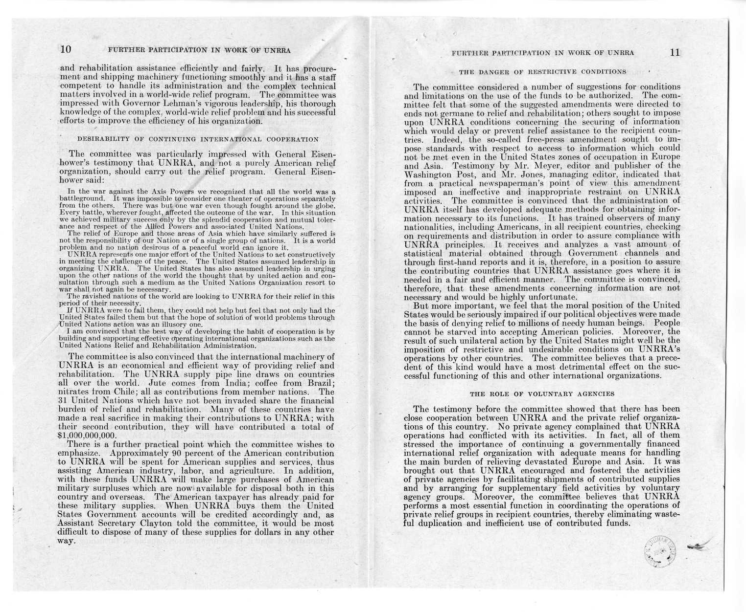 Memorandum from Harold D. Smith to M. C. Latta, H.R. 4649, To Enable the United States to Further Participate in the Work of the United Nations Relief and Rehabilitation Administration, with Attachments