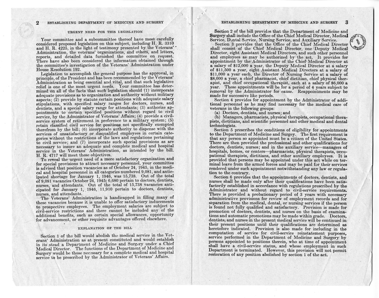 Memorandum from Raymond Zimmerman to President Harry S. Truman, with Attachment