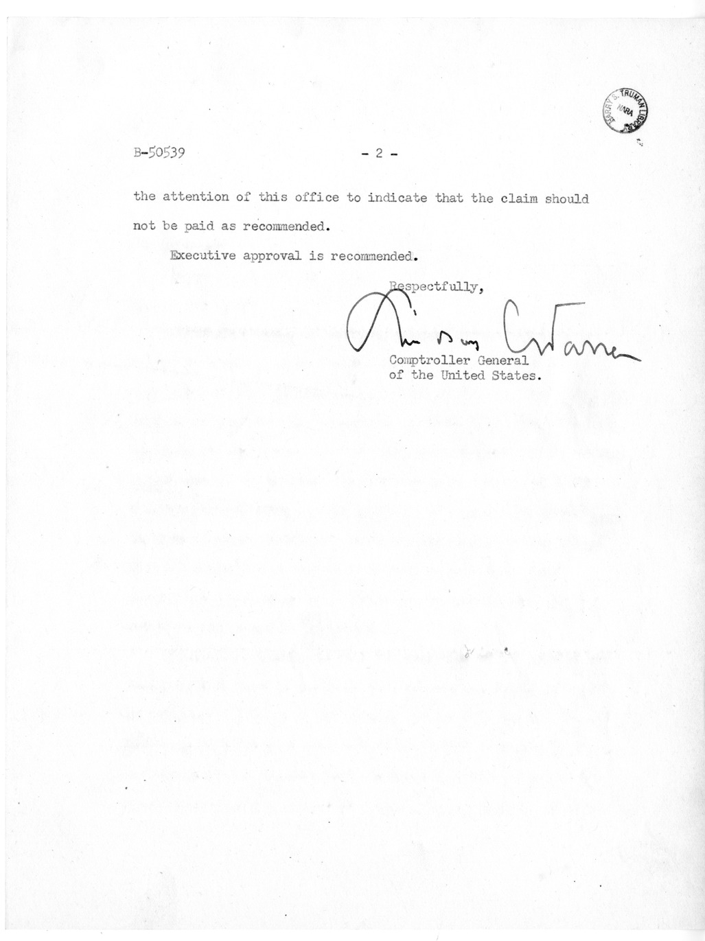 Memorandum from Harold D. Smith to M. C. Latta, S. 1448, For the Relief of William Wilson Wurster, with Attachments