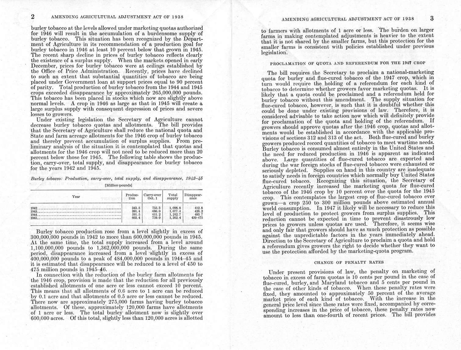 Memorandum from Harold D. Smith to M. C. Latta, H. R. 5135, To Amend the Agricultural Adjustment Act of 1938, as Amended, with Attachments